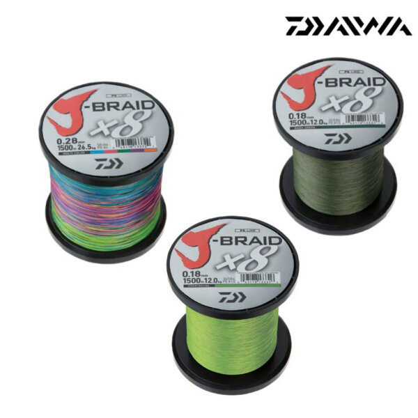 Daiwa J-Braid X8 1500m Spule alle Stärken und Farben