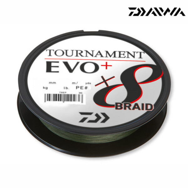 10m 0,08mm/4,9 kg Dunkelgrün Daiwa Tournament X8 Braid Evo+