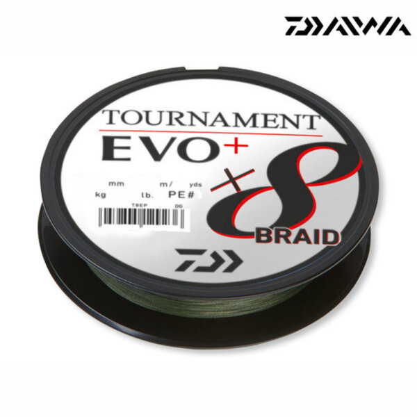 10m 0,12mm/8,6 kg Dunkelgrün Daiwa Tournament X8 Braid Evo+