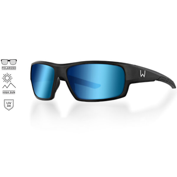 Westin W6 Sport 10 Matte Black - LB Smoke LM Blue AR Blue Polarisationsbrille Sonnenbrille