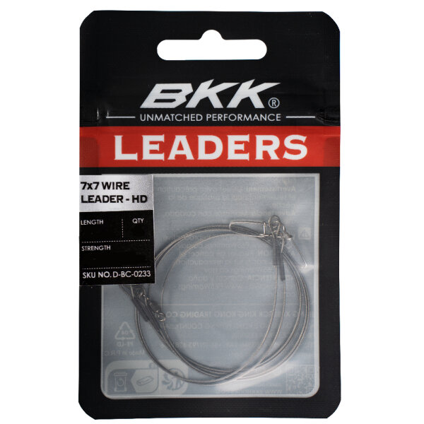 BKK 7X7 Wire Leader - HD Pike Snap 2St.