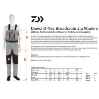 Daiwa D-VEC Breathable Zipped Waders Wathose atmungsaktiv mit Füßlinge